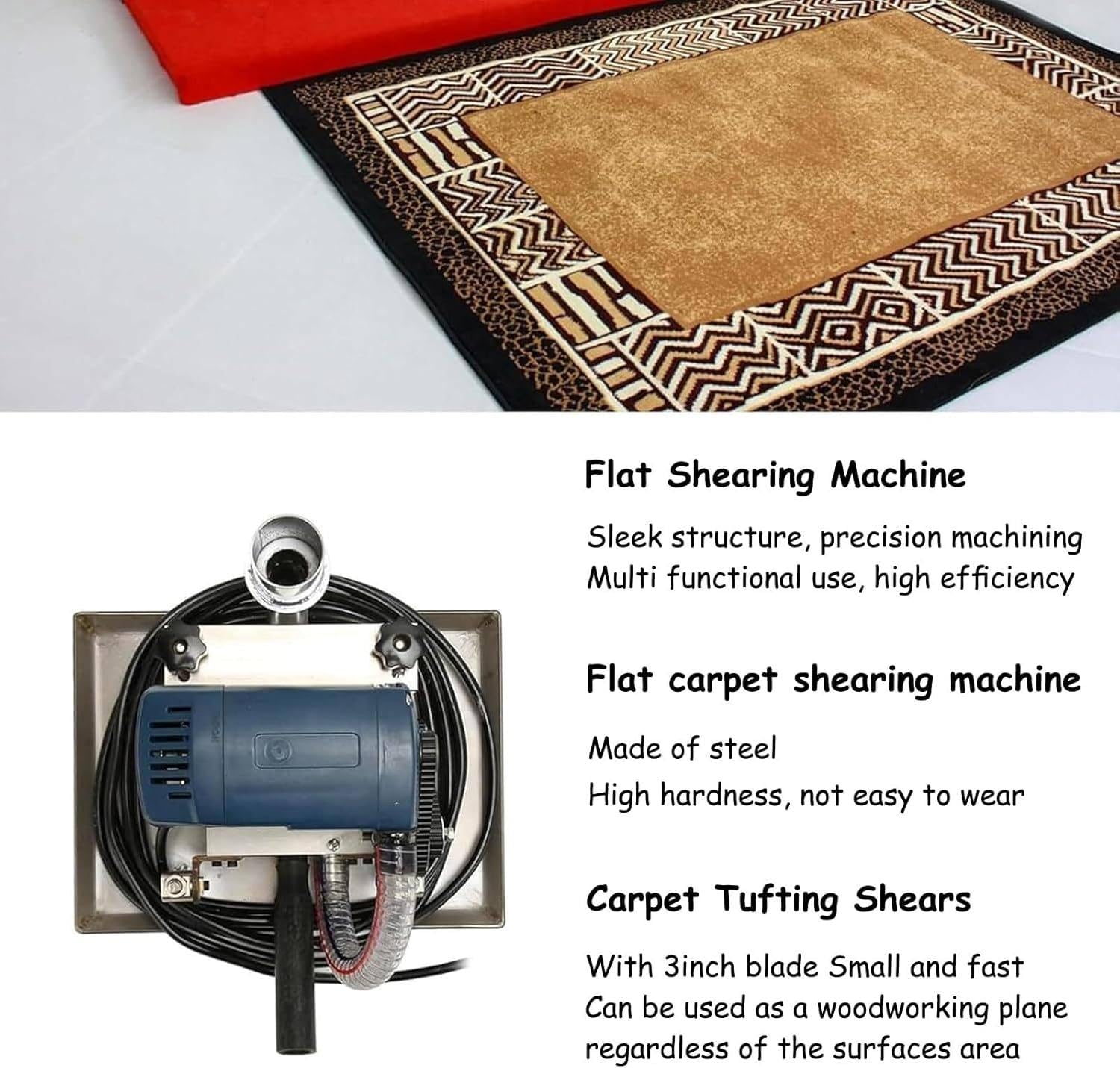 Machine de cisaillement de moquette, 500 W, coupeur électrique haute