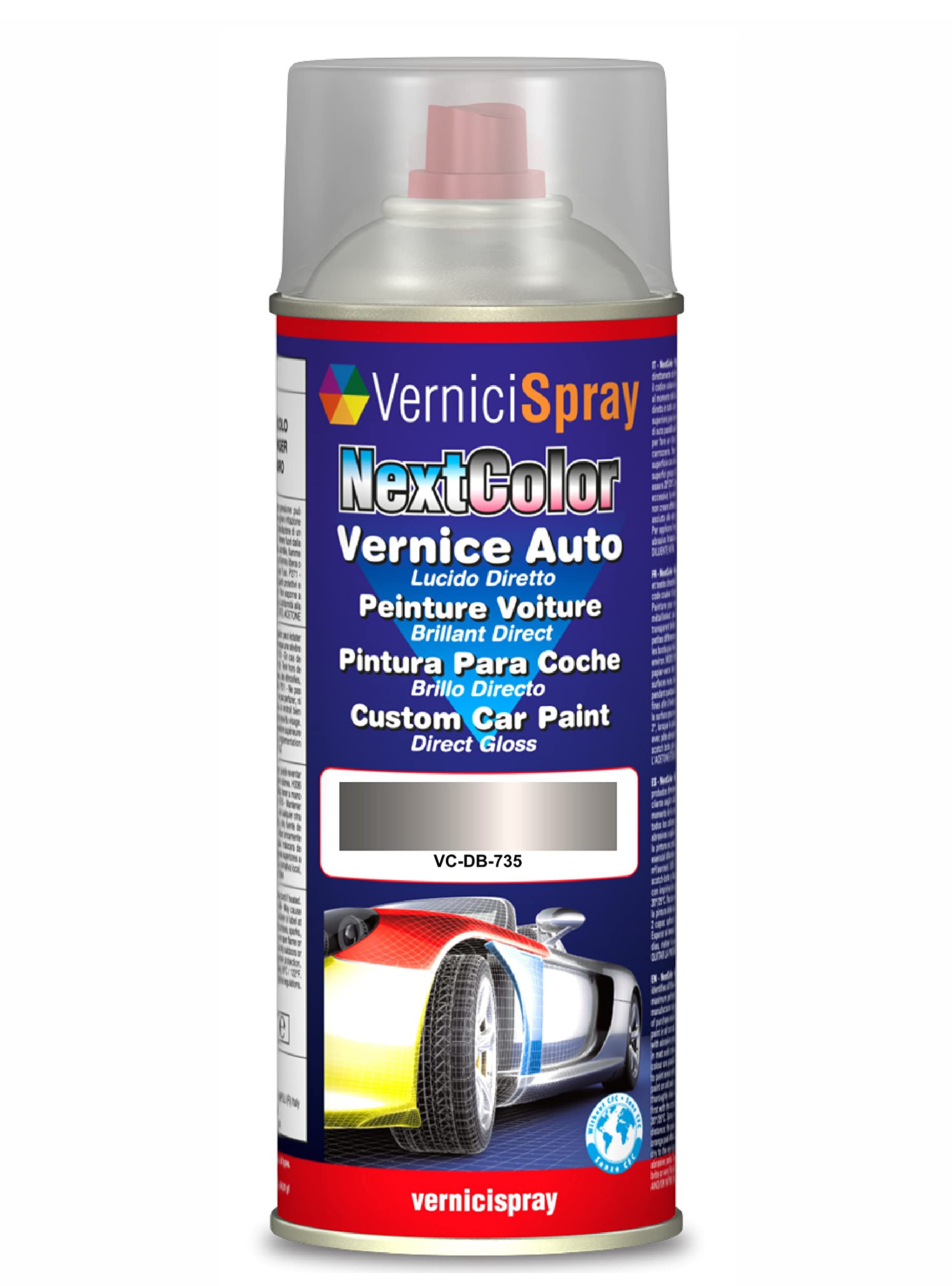 Vernice Ritocco compatibile con MERCEDES CLK 735 ASTRAL SILVER M. per verniciatura carrozzeria in Bomboletta Spray 400 ml Vernice Spray Graffi Auto - Graffi Auto