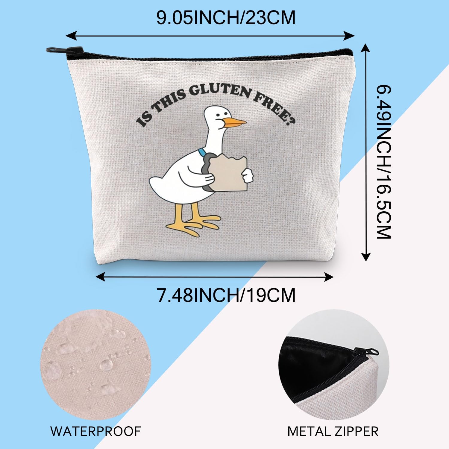 Gzrlyf Is This Gluten Free Gluten Intolerance Makeup Bag Celiac Disease Gift Celiac Awareness Gift Cosmetic Bag (GLUTEN FREE) image 3