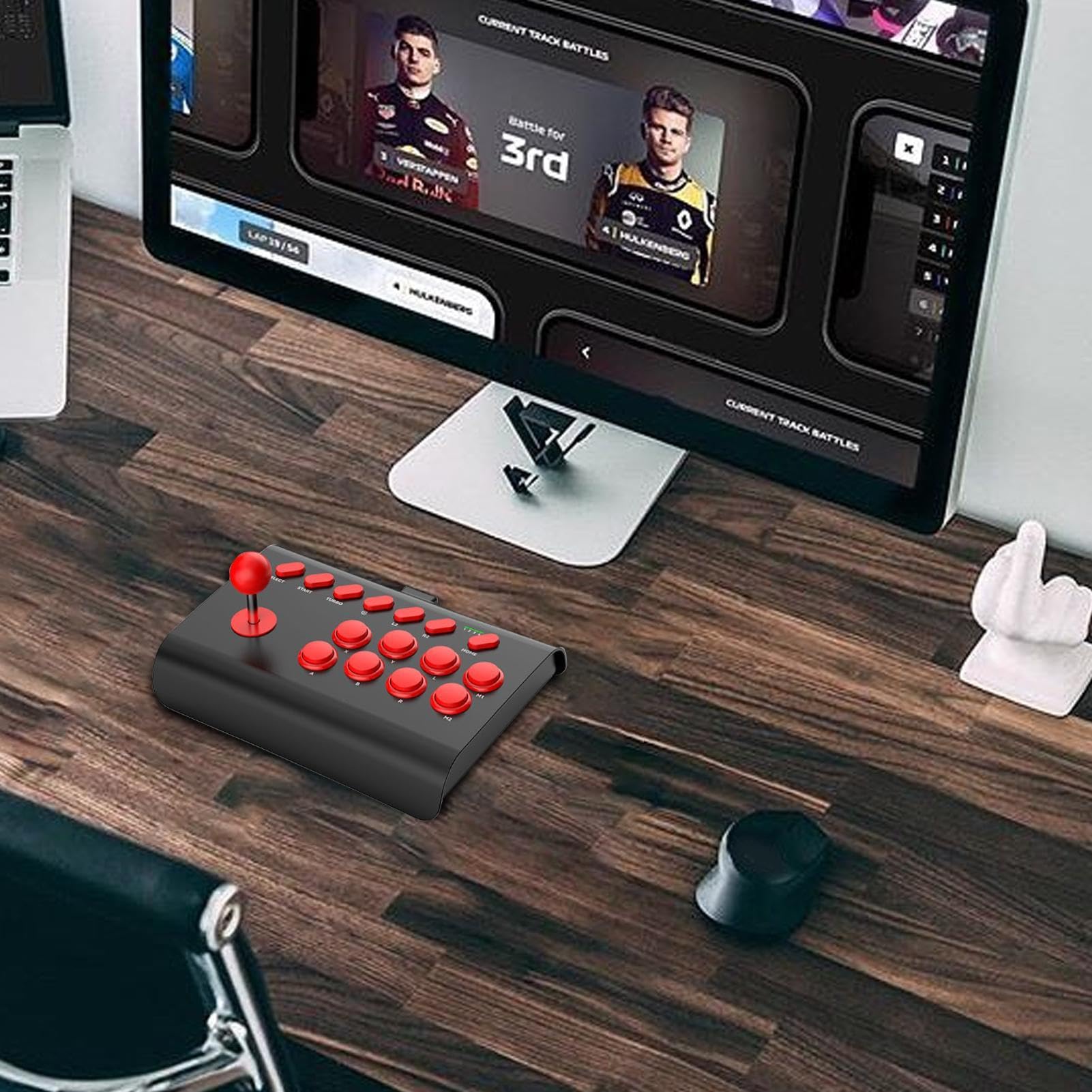 Joystick Arcade Fight Stick | Joystick di Combattimento per Giochi Arcade | con Funzioni Turbo/Macro | Joystick Arcade Nostalgico Universale per PC E Console di retrò [video game] [video game]