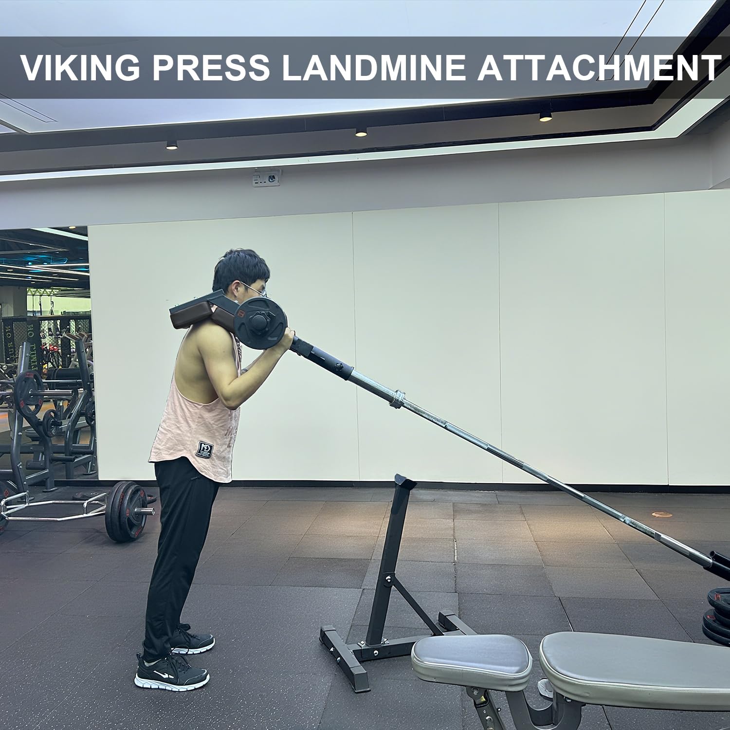 Viking Press Landmine Handvat voor 5,1 cm Olympische halter, T-Bar Row Attachment Core Strength Training Accessoires, Schouderpers Landmine Bevestigingsuitrusting (Stijl H