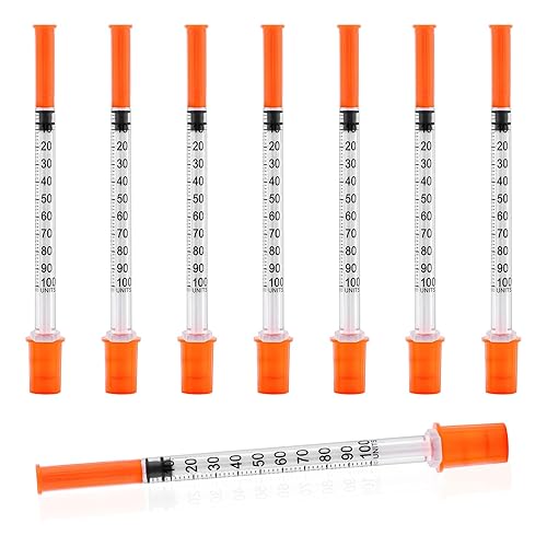 Jeringa de 0.0 fl oz con aguja de 12 pulgada de 30 Ga, envuelta individualmente, paquete de 20