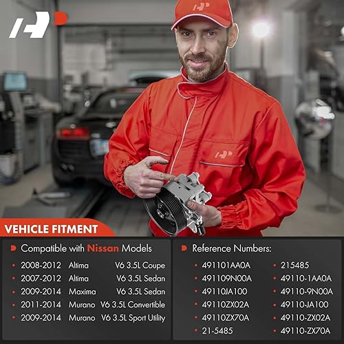 Miniatura 2 de A-Premium Bomba de dirección asistida, con polea y soporte compatible con Nissan Altima 2007-2012, Maxima 2009-2014, Murano 2009-2014, V6 3.5L solo
