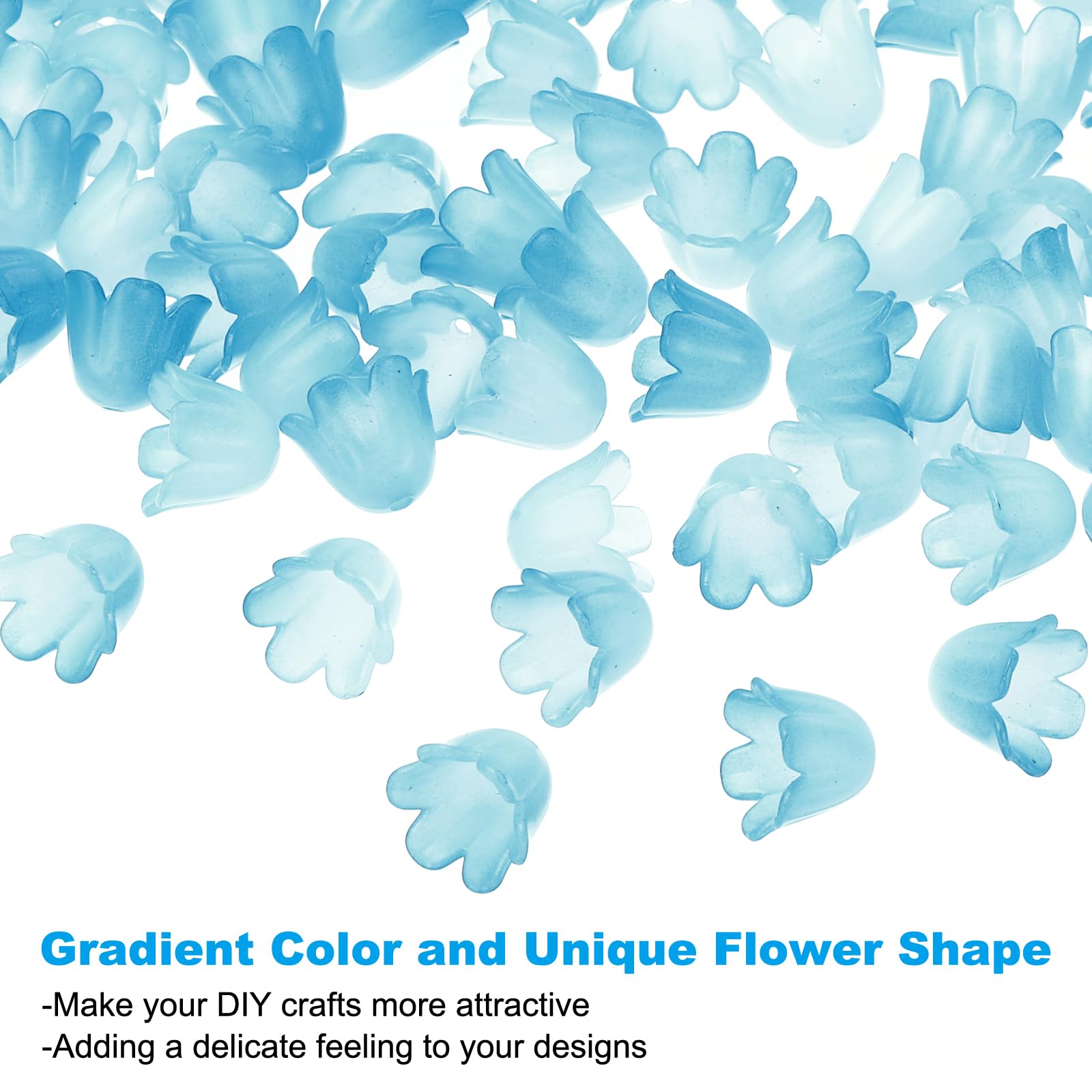 PATIKIL 0.3x0.4 Frosted Flower Beads, 300Pcs Acrylic Flower Bead Caps for Bracelets Earrings, Necklaces - Image 4