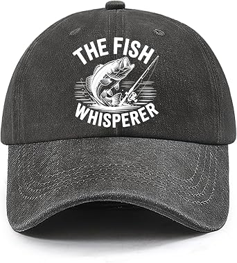Wheres The Fish Hat for Women Funny Trucker hat Washed Distressed Baseball Cap Fishing Hats for Men Fishing