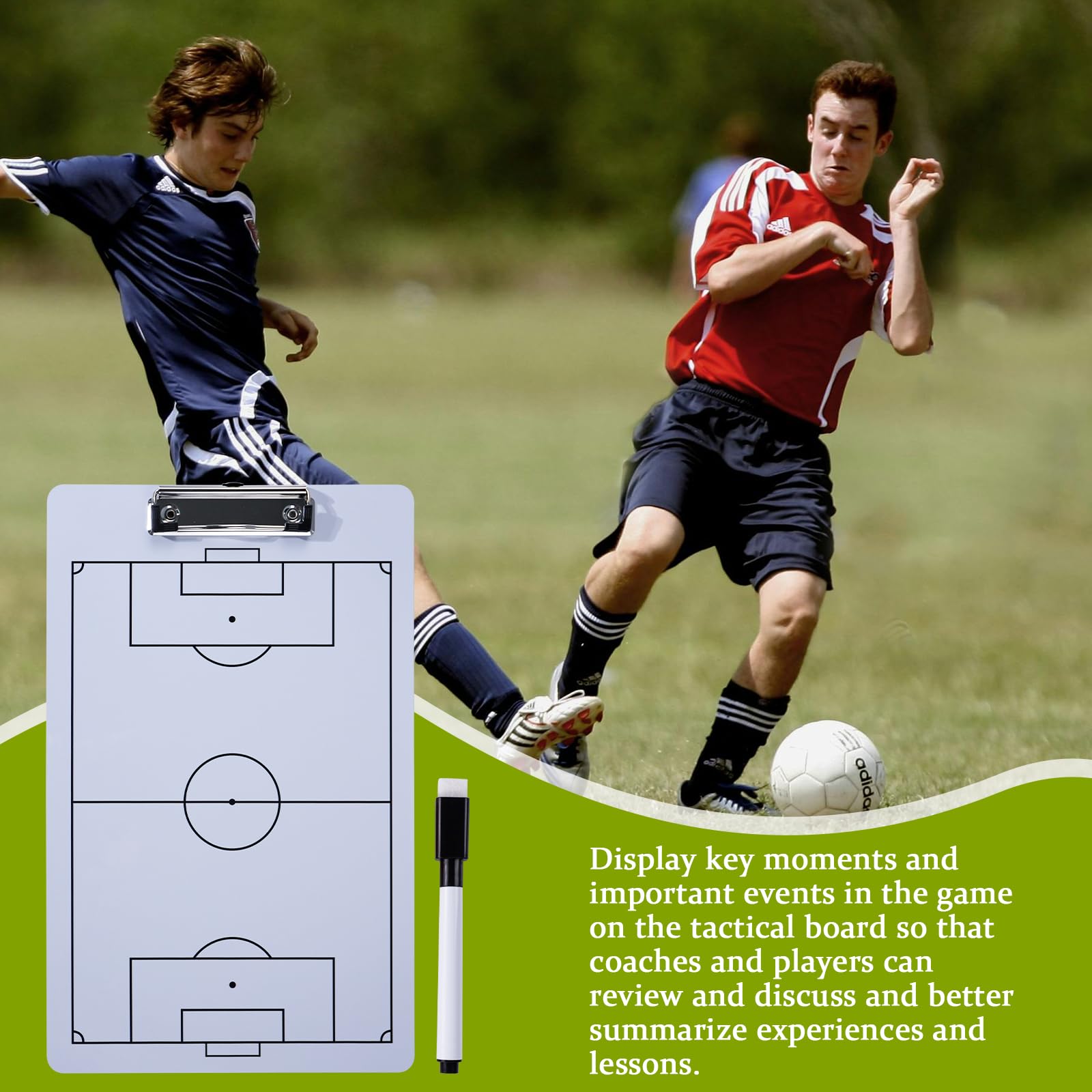 Pizarra Táctica de Fútbol Entrenador Magnética Plegable con Lapiceros Borrador