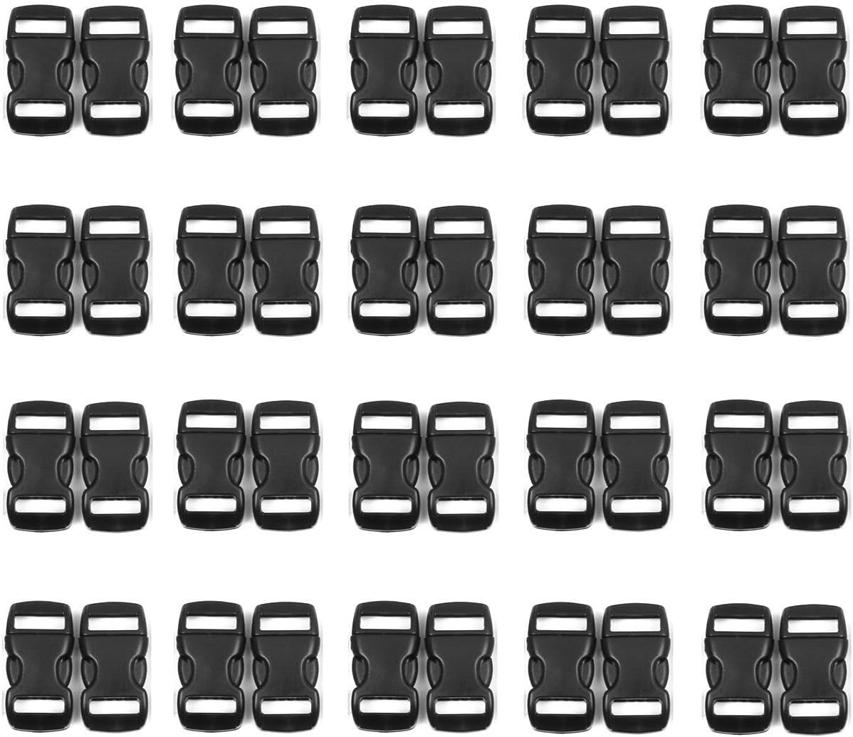 Penta Angel 3/8 Inch Black Plastic Curved Buckle DIY Craft Webbing Contoured Side Quick Release Buckle for Bracelets Backpack Tactical Bag and Gear (40 PCS) : Arts, Crafts & Sewing