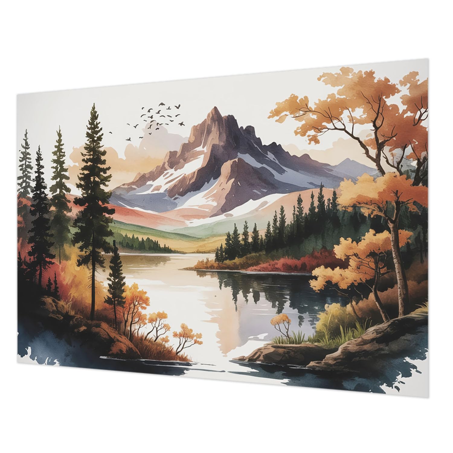 Papier peint intisse montagne automne 208x146 cm decoration murale salon chambre Tulup