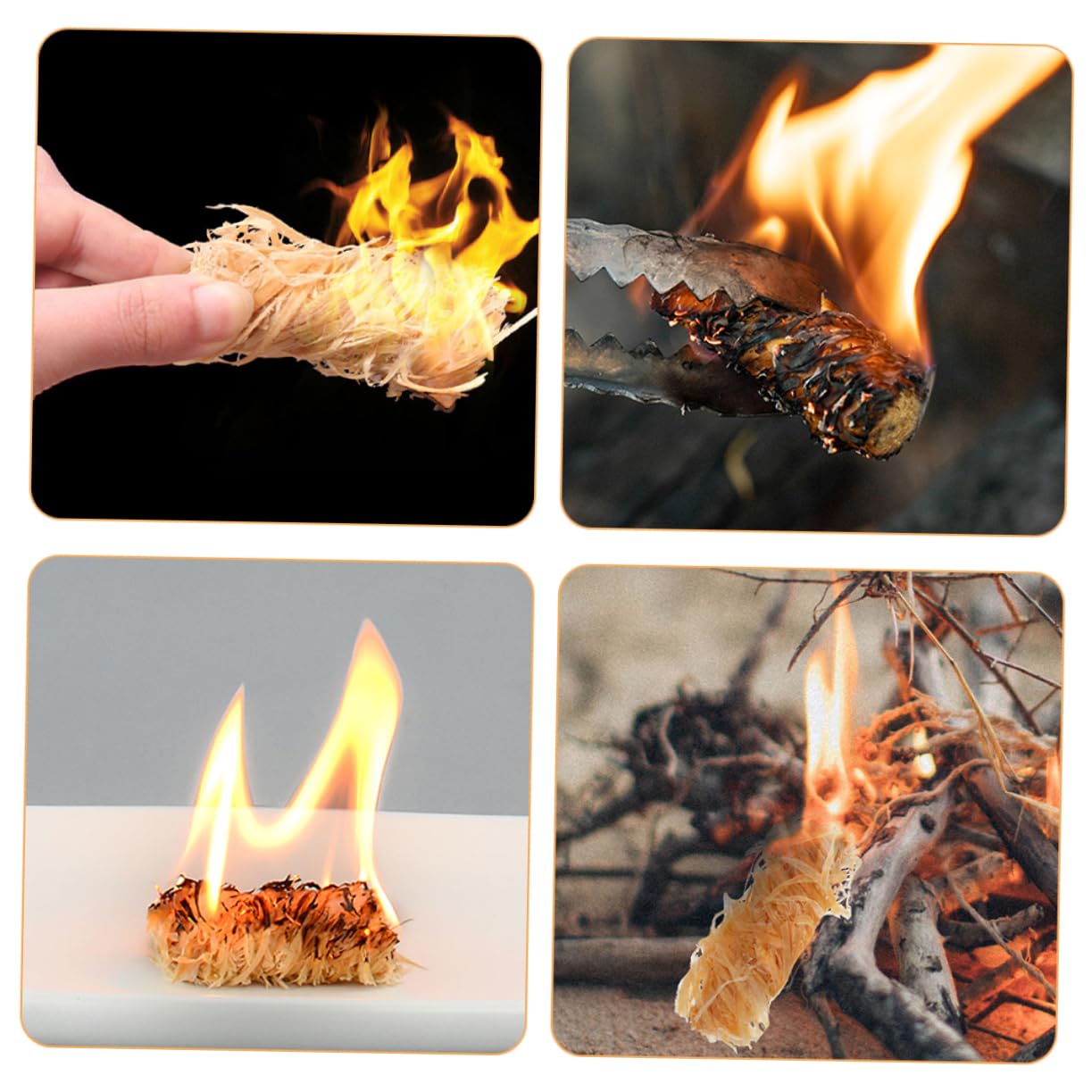Mipcase 100piezas De Madera Natural para Parrilla Camping y De Encendido Rápido y Ecológicos