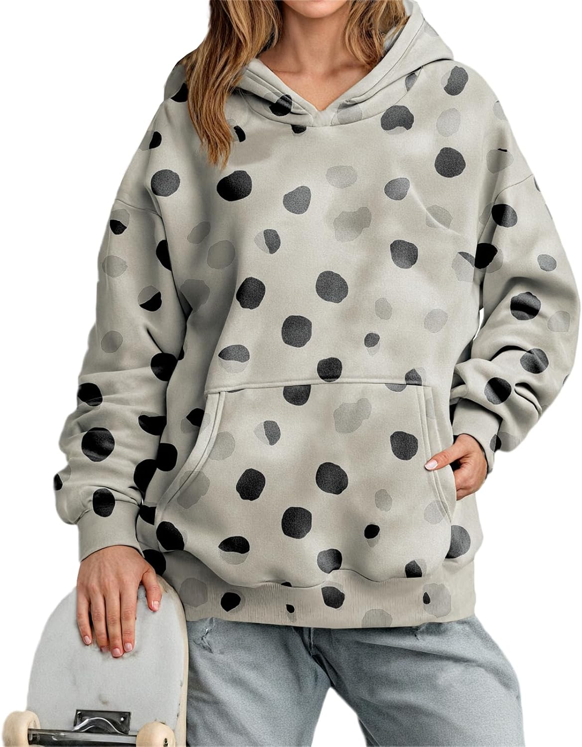 Womens Hooded Sweatshirt Long Sleeve Novelty Sweatshirt Oversized Pullover Fashion ...