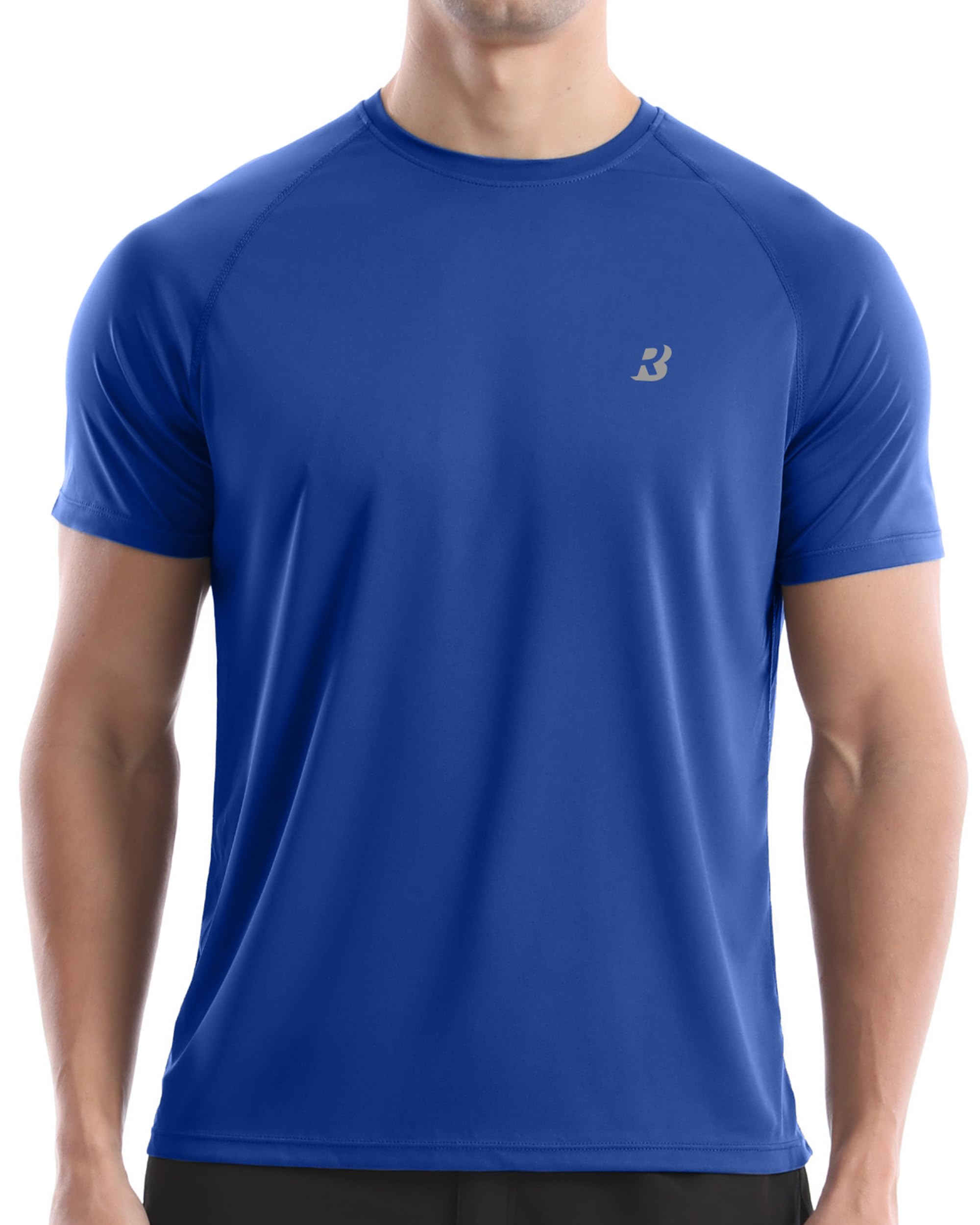 Roadbox Herren Kurzarm Rashguard, UV Schutz UPF 50+ Schnelltrocknend Bade Shirt, Atmungsaktives Outdoor Wassersport Shirt