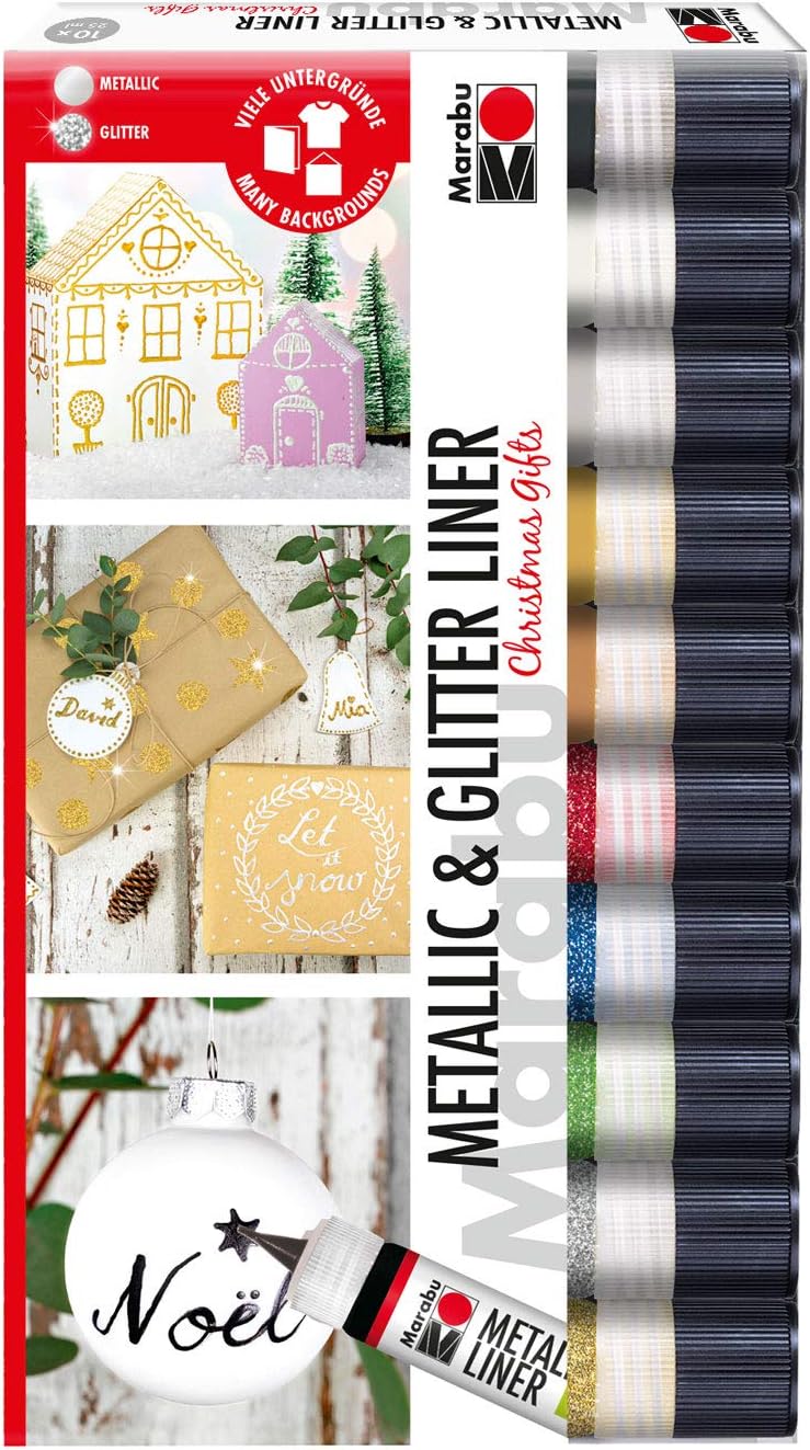 Marabu Glitter Liner Rubin – Glitzerstift Für Stoff, Holz, Metall – Wasserbasiert, Speichelecht, Für Kids Ab 6 Jahren