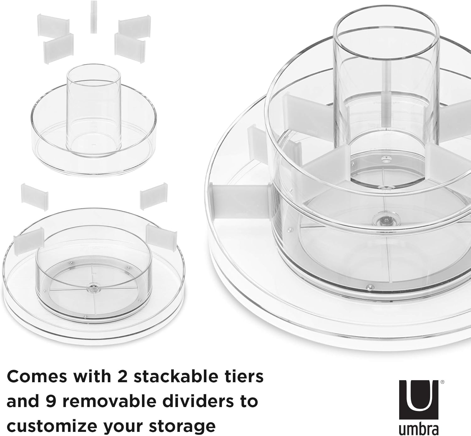 Umbra Cascada Makeup Organizer, Regular, Clear : Beauty & Personal Care