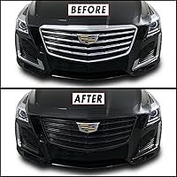 Vista 1 de SlickMod Eliminación de Cromo Revestimiento de Vinilo Opaco para Parachoques Delantero Cadillac CTS 2015-2019 Moldura de Parrilla Cromada