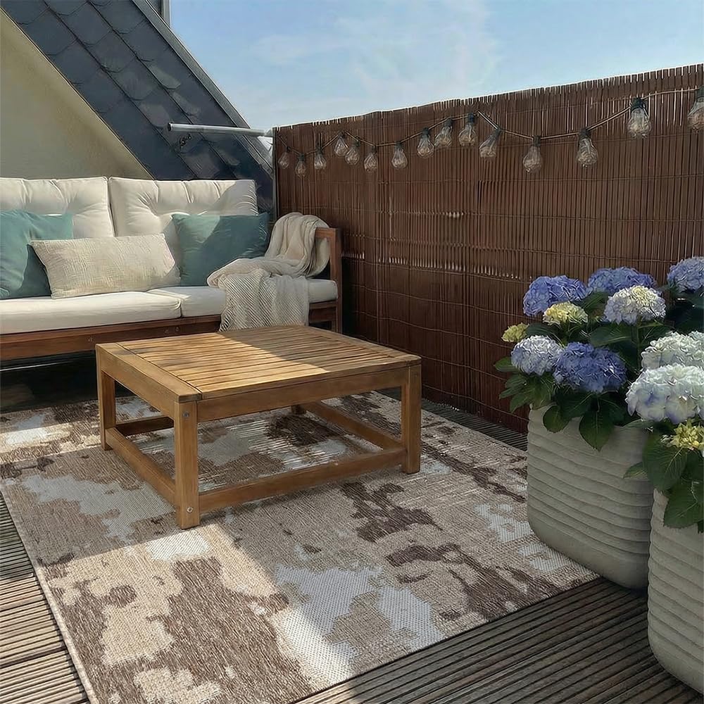 Mazovia Frangivista Balcone, Terrazzo, Giardino, PVC, 100x300 cm, Marrone, Resistente alle Intemperie e ai Raggi UV, Moderno Frangivento, Coperture Ombreggiante, Tutto L'Anno, Senza Fori