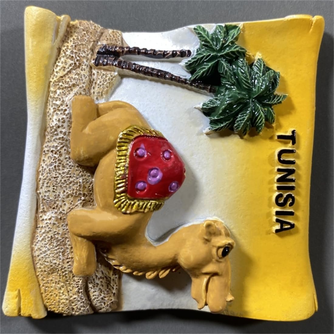 Aimant Frigo 3D Chameau Tunisie | Résine Fait Main | Souvenir Décoration Cuisine - Taille ~6x6,5 Cm - 6