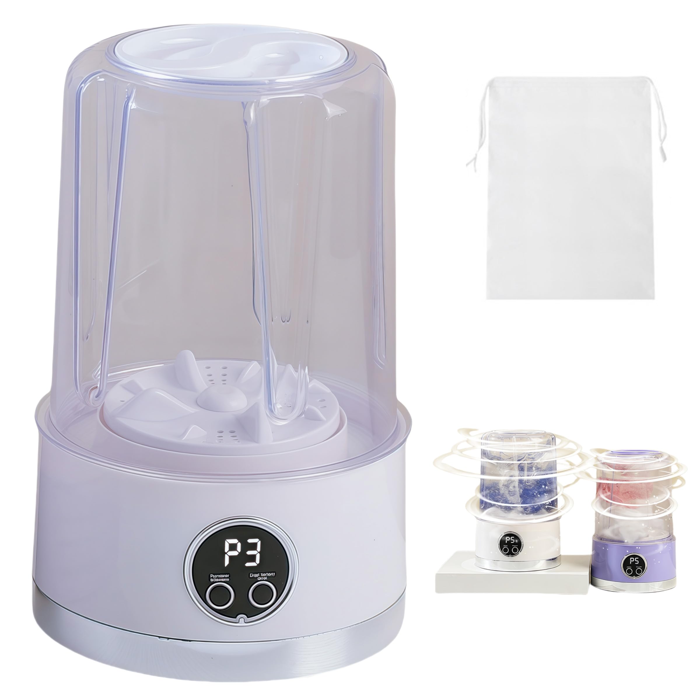 Wireless Washing Machine, Portable Rechargeable Mini Washing Machine for Underwear, Portable Underwear Washer Mini, Cordless Small Laundry Machine Ideal for Home,Travel,Camping (Classic White)