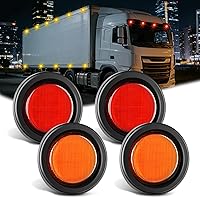 Vista 11 de Nilight Luz Marcadora Redonda de 2.5 Pulgadas 4PCS Roja 13LED Luces de Gálibo Montaje al Ras con Enchufe Ojal Coleta Cableado Directo Cumple DOT