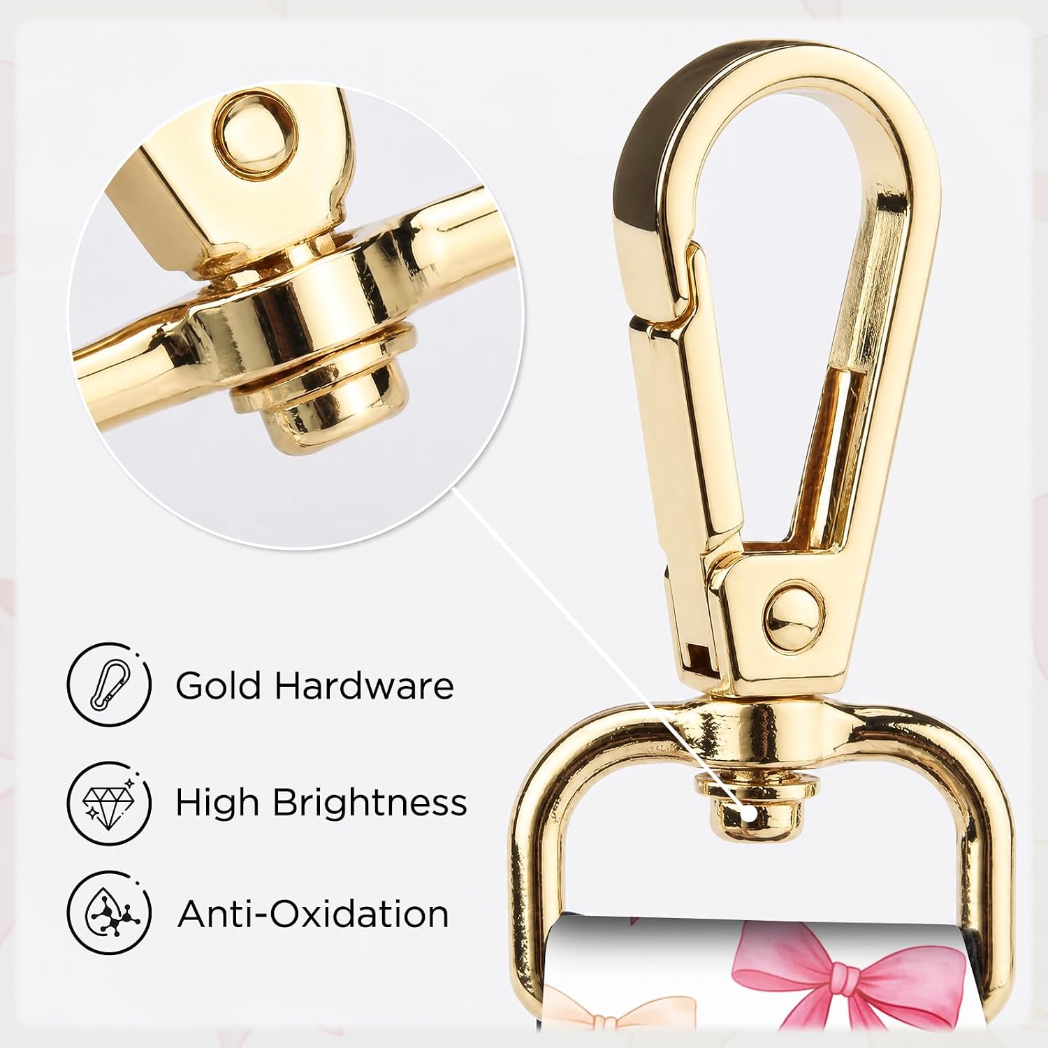 Purse Strap Replacement Belt Crossbody, 1.5" Wide Golden Buckle Cute Shoulder Strap Durable, Adjustable Guitar Straps for Canvas Bag Handbag Colorful Funny Bowties image 2