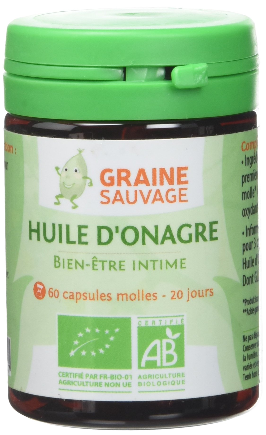 Huile d'Onagre bio - 60 capsules - Bien-être intime des femmes matures