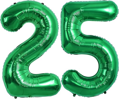 Vista 70 de TONIFUL Globo digital 2 verde de 40 pulgadas para decoración de cumpleaños, boda, fiesta de aniversario Número 2