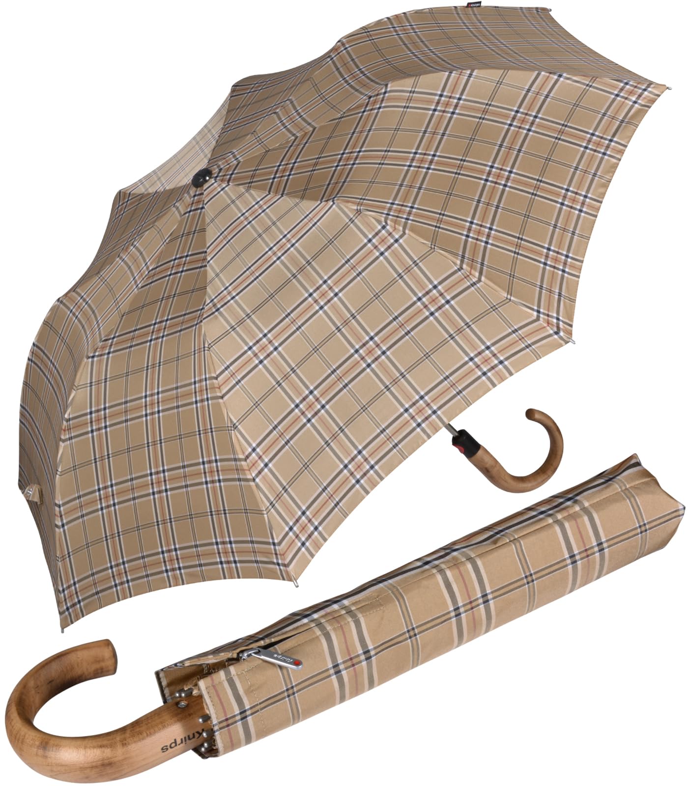 Knirps Topmatic SL 828 SteelLine Regenschirm – Klassiker Mit Echtholzgriff & Knopfdruck-Öffnung