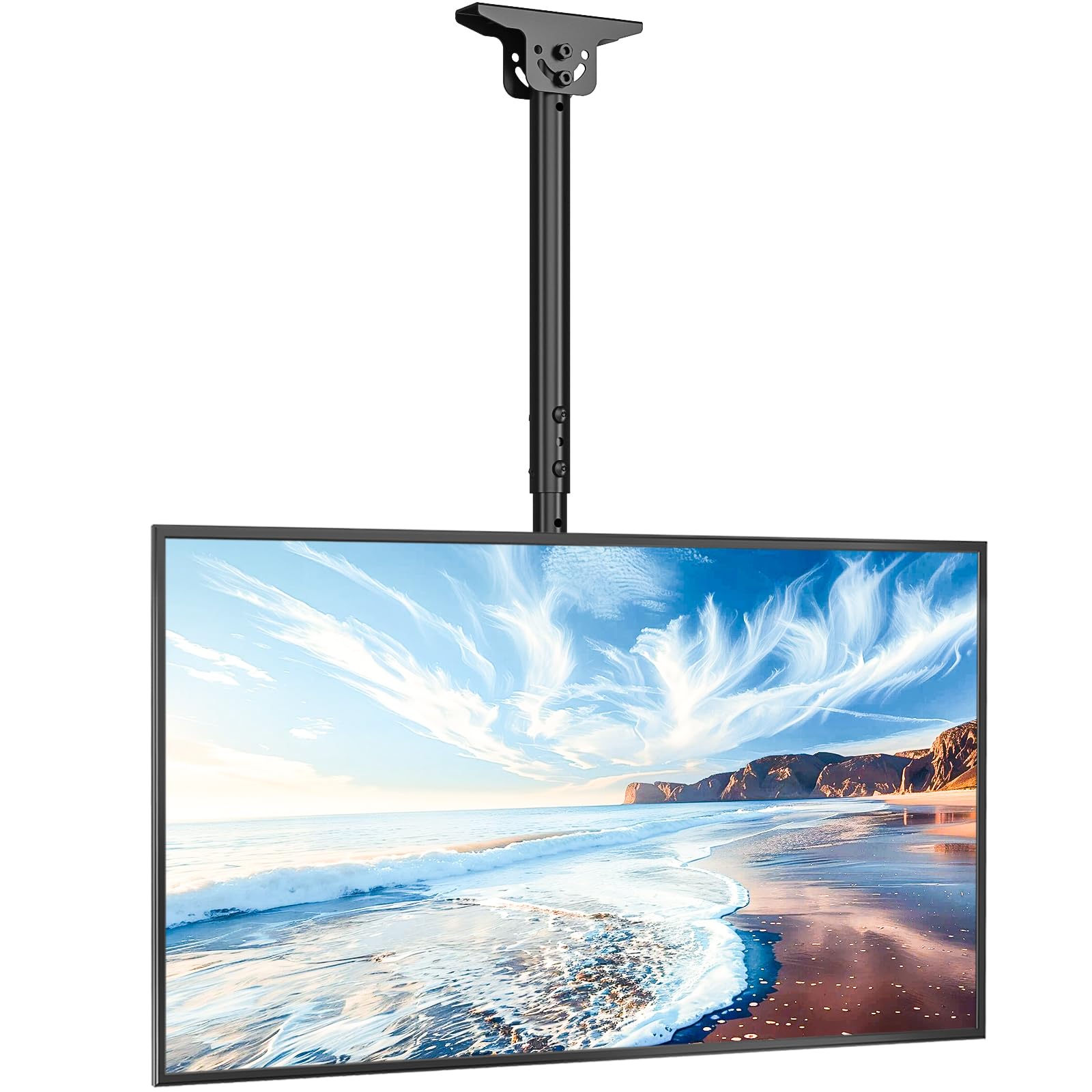 Rfiver Staffa per TV da soffitto regolabile e girevole per TV da 32-65", rotazione a 360°, supporto per TV fino a 40 kg, VESA max 400 x 400 mm