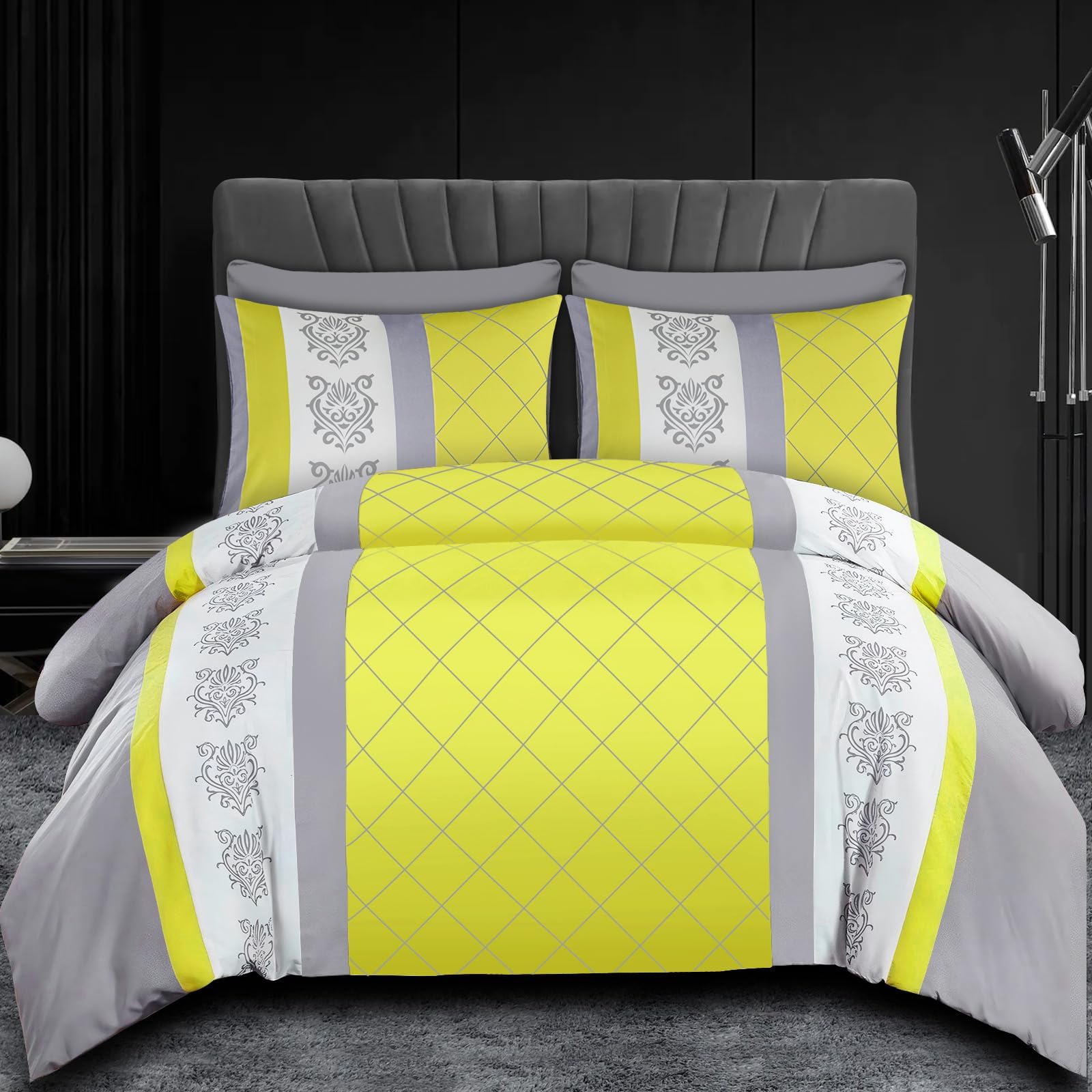 Lazzaro King Size Duvet Cover Sets Premium Microfiber Kingsize Duvet Cover Sets Ultrasoft Hypoallergenic Reversible Quilt Cover Bedding Set With Zipper Closure