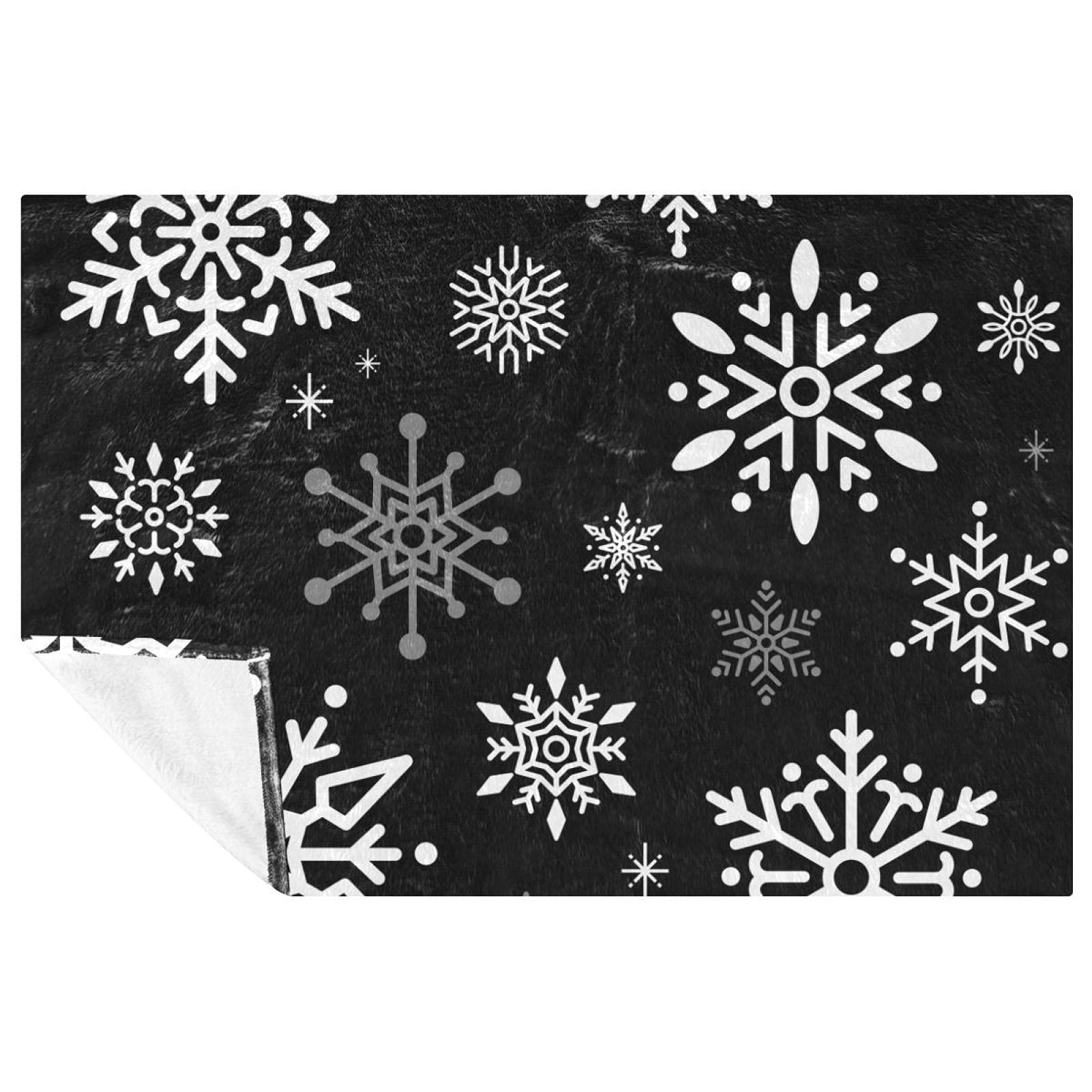 Couverture douce et chaude anti-froid plaid flocon blanc pour frissons