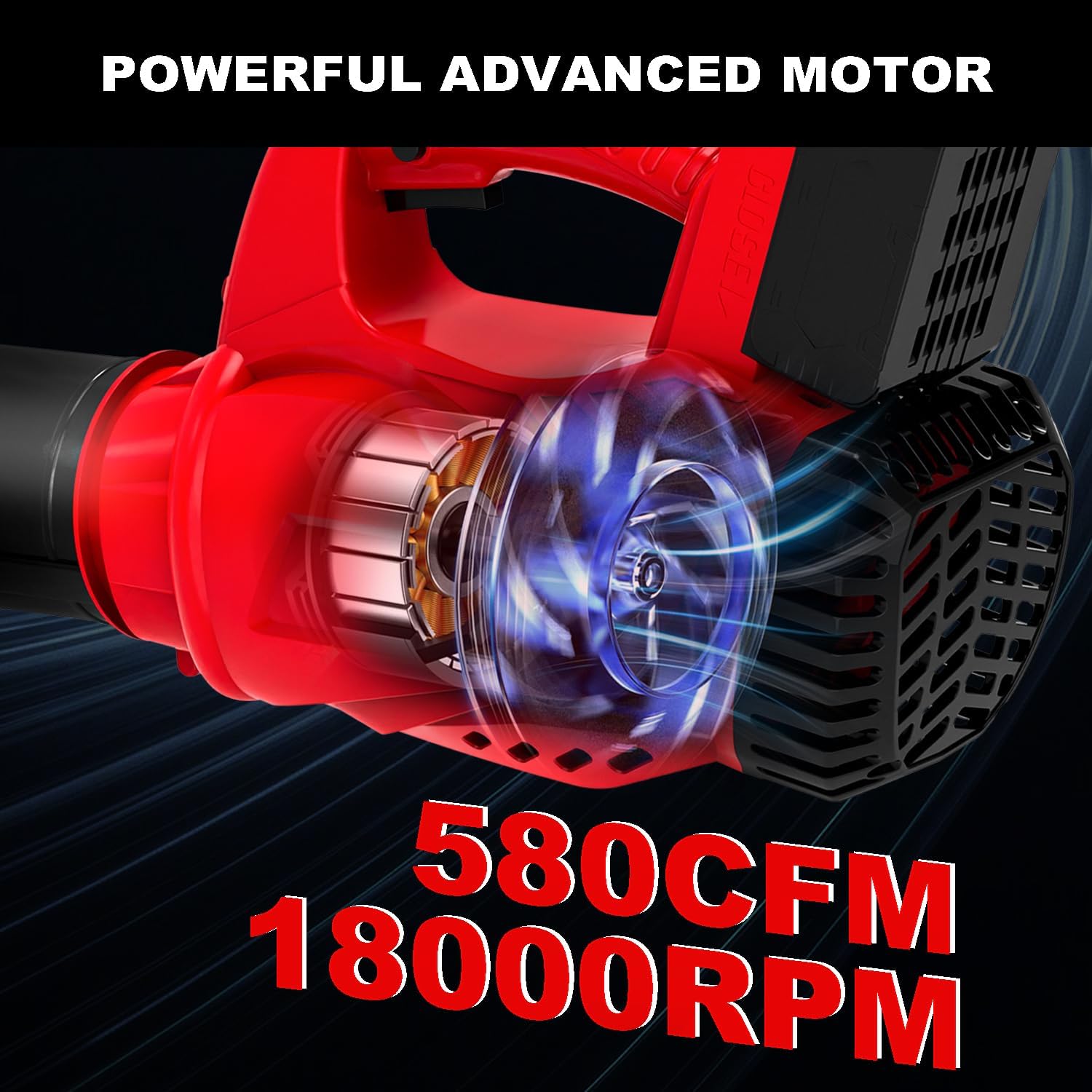 Leaf Blower Cordless Up to 580CFM/180 MPH Compatible with Milwaukee M18 Battery (No Battery), Electric Leaf Blower with 6 Speed Modes, Handheld Battery Powered Leaf Blowers for Yard Lawn Snow