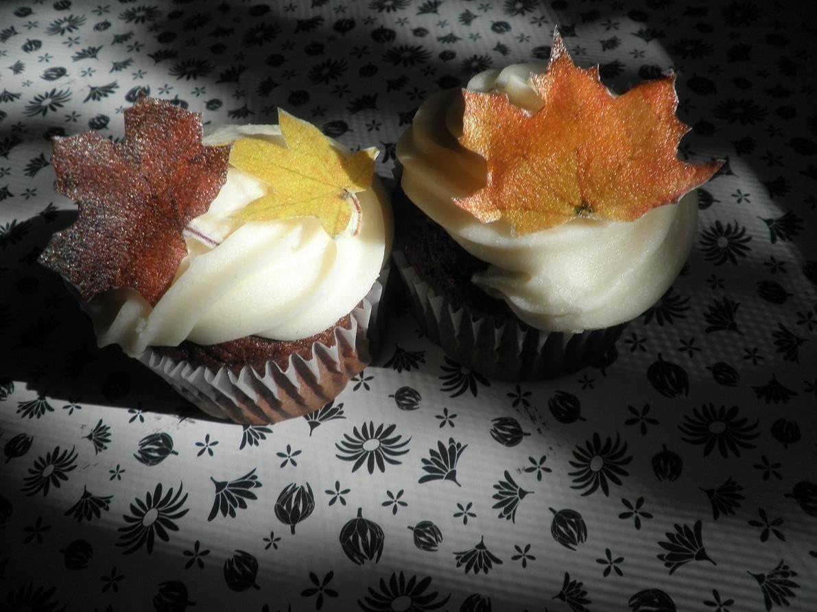 Sugar Robot Inc. Edible Fall Leaves - Set of 20 - Cake Decorations, Cupcake Topper