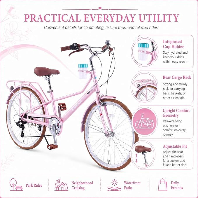 Bicicleta playera para mujer 24 pulgadas 6 velocidades miniatura 5