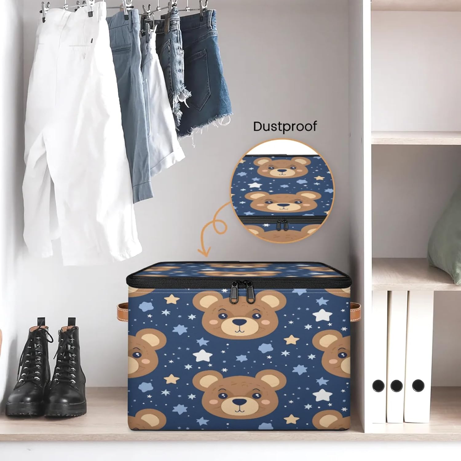 2-Pack Storage bins with lids - 26 quart organizer bins - Collapsible fabric storage bins with sturdy handles and double zipper tops - Versatile for home, toys, dorm rooms