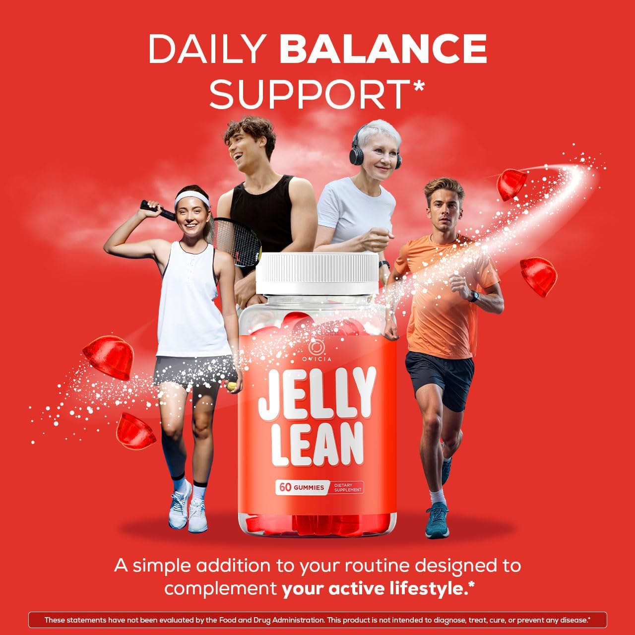 (2 Pack) Jelly Lean Gummies - Official Jelly Lean Gummys Advanced Premium Formula Maximum Strength, All Natural Daily JellyLean Vitamins Support For Overall Health & Wellness, 120 Gummies For 2 Months thumbnail