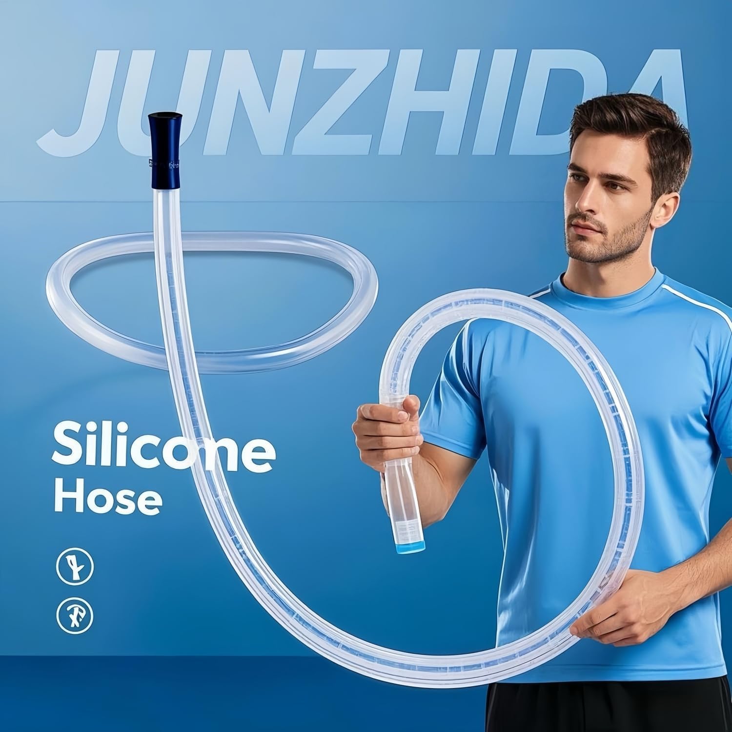 Silicone Tubing, 1/2" ID x 3/4" OD 25FT Food Grade Tubing High Temp Pure Flexible Silicone Hose