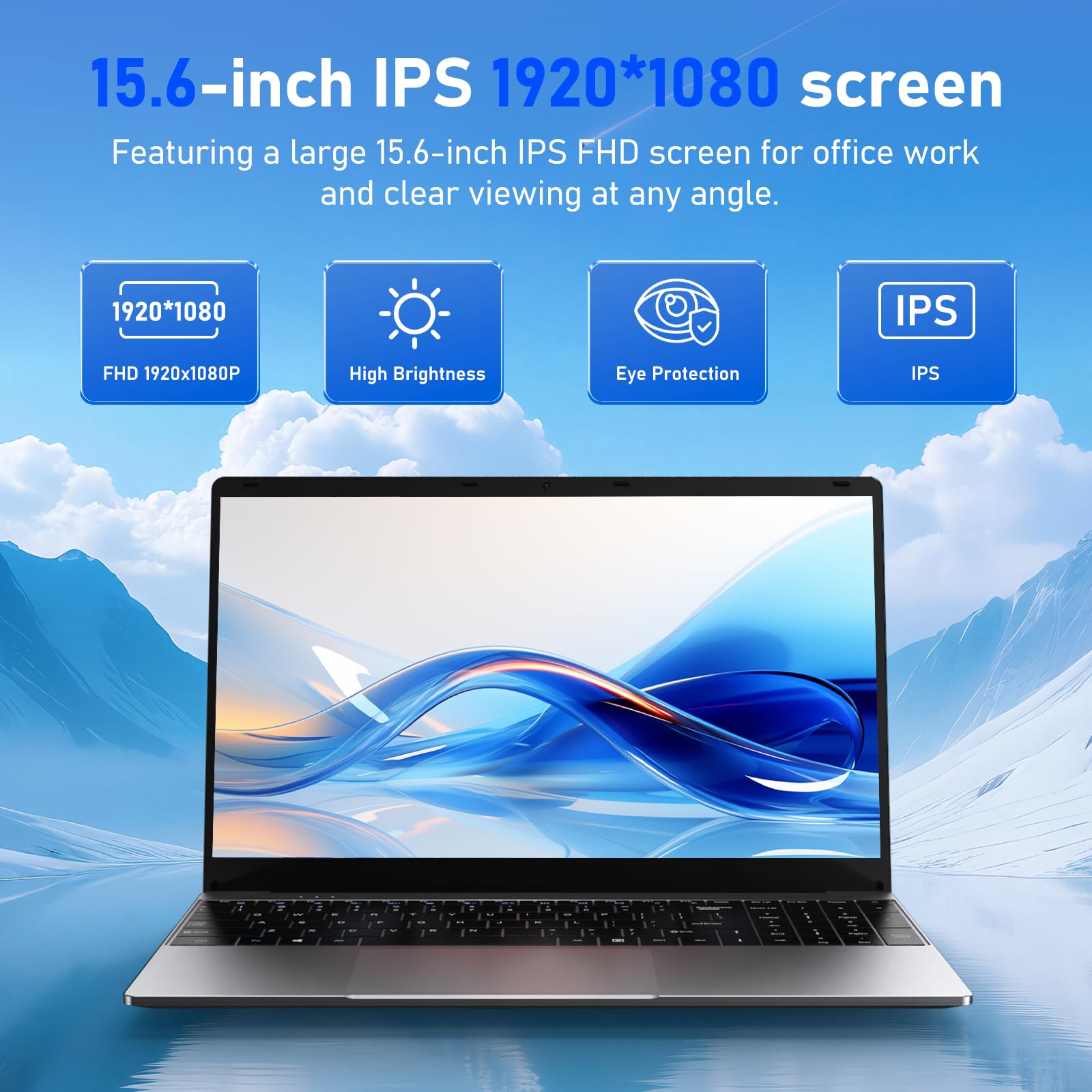 FUNYET Laptop, Portatile da 15,6 Pollici, 8GB RAM 256GB SSD, Processore portatile N4020, IPS FHD 1920 x 1080 Notebook, 180° apertura chiusura, 5000mAh, slot per schede TF, Win11pro Computer