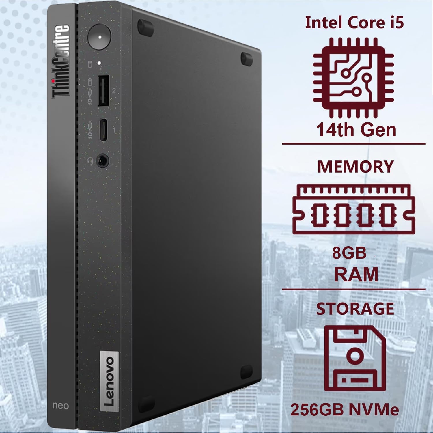 Lenovo ThinkCentre M70q Gen 5 Tiny Business Desktop (Intel 10-Core
