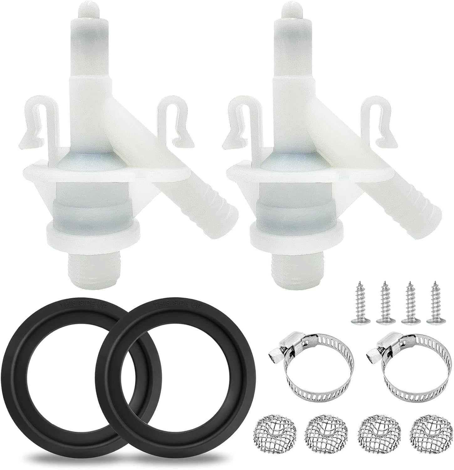 2-Pack 385311641 Water Valve Kit for Dometic Toilets Series 300, 301, 310, 311, 320, 321, Leak-Proof, with 2 PCS Toilet Flush Ball Seal, Effortless Pedal Flush Installation Kit