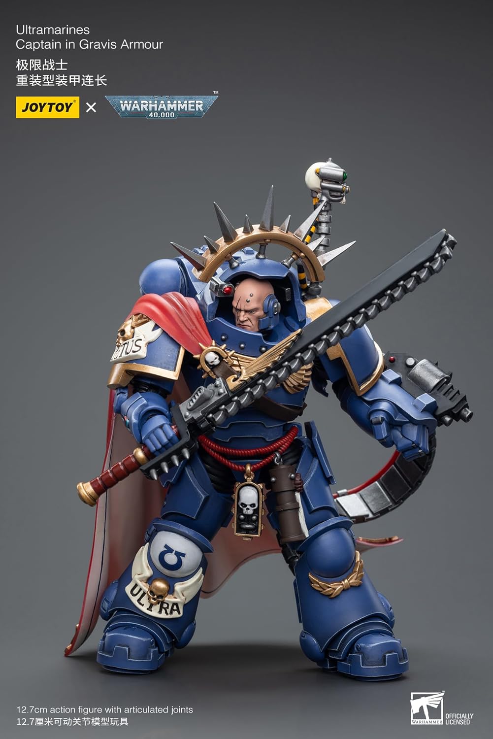Warhammer 40K: Ultramarines Captain in Gravis Armour 1:18 Scale Action Figure