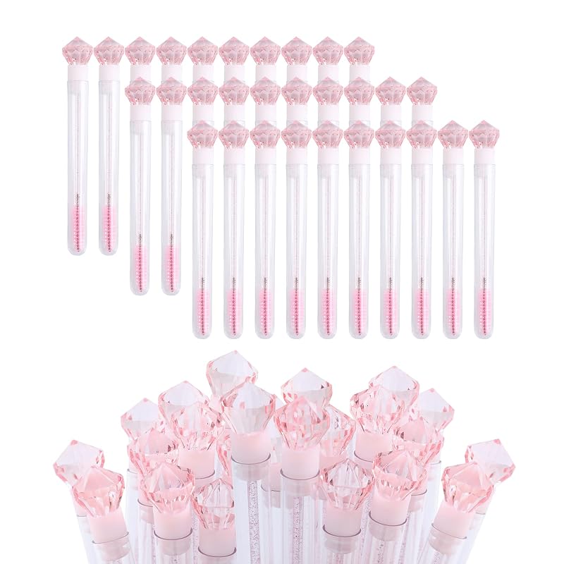 Ipien Kit com 60 escovinhas descartáveis para máscara de cílios com tubos e cabo Pink Diamond