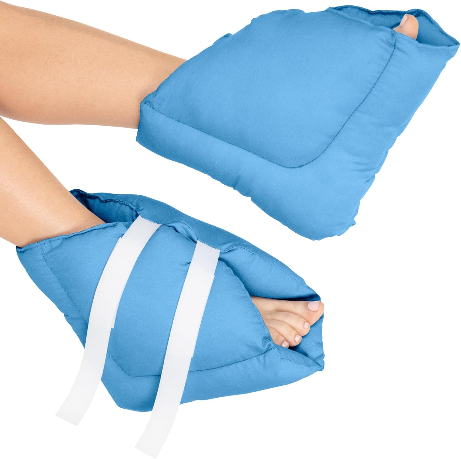 Xtra-Comfort Heel Protector Cushion (Pair) - Foot Boot for Swollen Feet, Sore Ankles, Pressure Ulcers, Sleeping and Recovering Post Surgery - Elevator Leg Rest Protection for Pain Relief - Washable