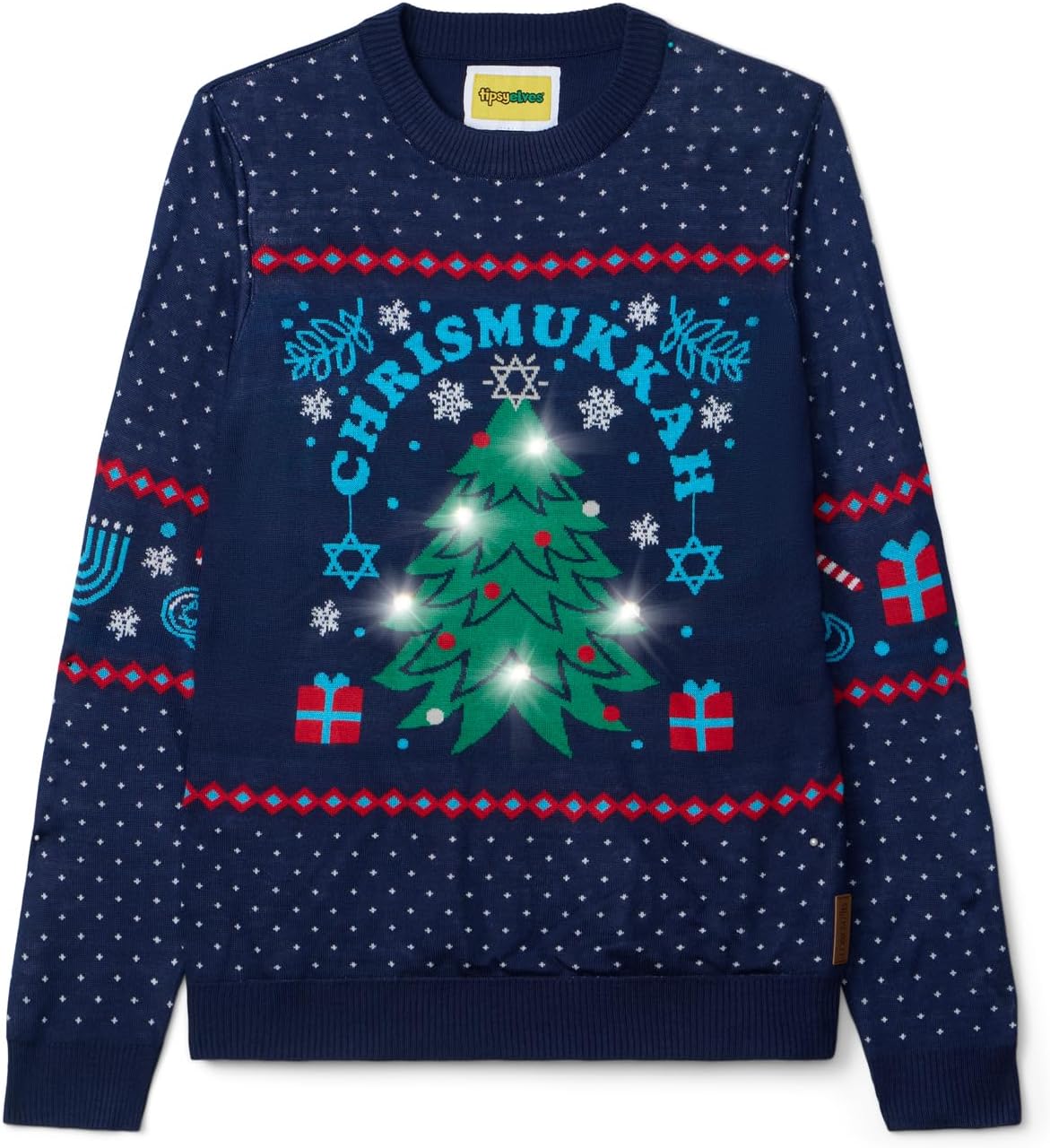 Tipsy Elves Men's Ugly Hanukkah Sweaters - Funny Holiday Sweaters for Men - Fun Winter Pullovers