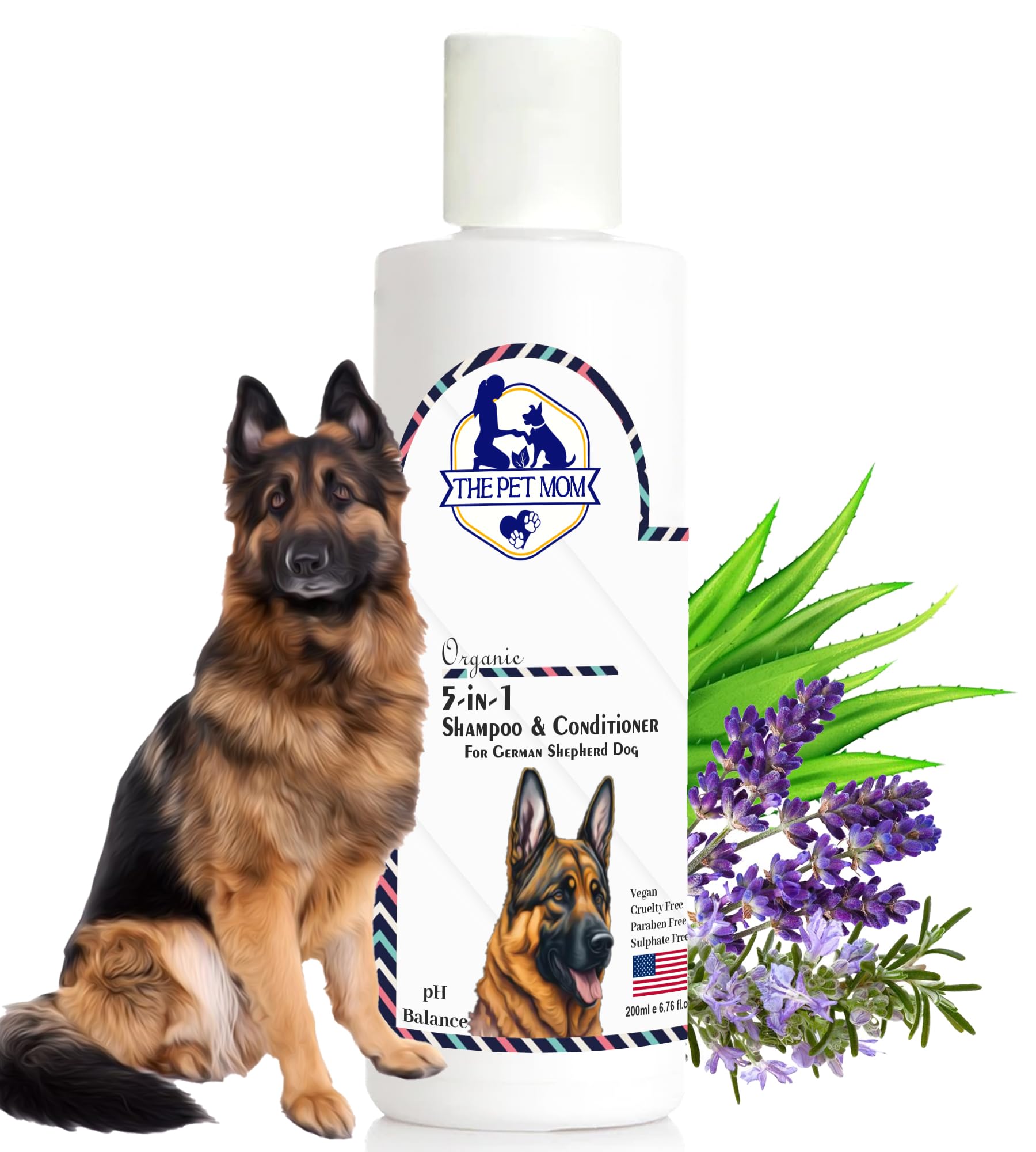 The Pet Mom Organic 5 in 1 Shampoo & Conditioner for German Shepherd Dog | Deep Cleans, Refreshing, Conditions, Anti Itching, Anti Fungal, Bad Odor| Dog Shampoo Conditioner for All Dog Breed –200ml (B0CKJ7YPTV) Amazon Price History, Amazon Price Tracker