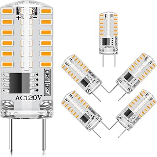 G8 LED Bulb Dimmable 3W Warm White 3000K, Equivalent 20-25W G8 Halogen Bulb, T4 JCD Bi-Pin G8 AC 120V Mini G8 Light Bulb for Under Cabinet Light, Under Counter Kitchen Lighting