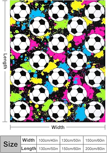 Miniatura 2 de Manta de fútbol súper suave de franela y mantas de fútbol al aire libre para ropa de cama para niños niñas adultos regalos de 60 x 50 pulgadas