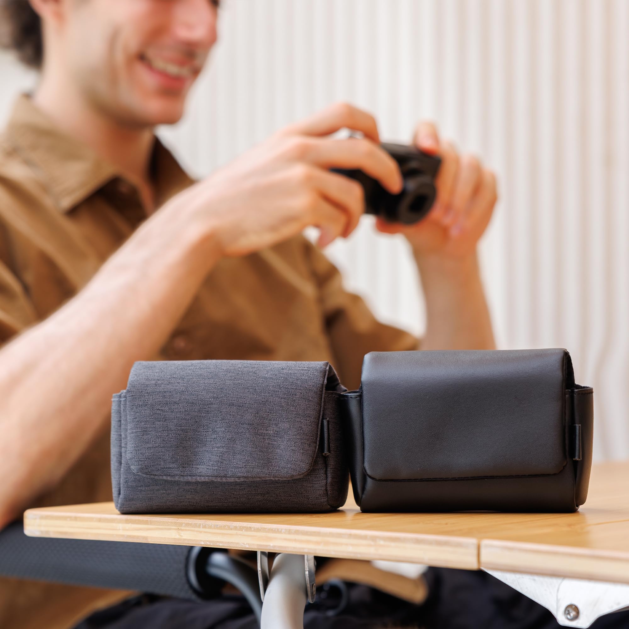 Skórzane kompaktowe, trwałe etui na aparat z zamknięciem magnetycznym do Canon PowerShot G7 X G7X Mark III II G7XM3 SX740 HS Lumix ZS99 RX100 VII VA VI V IV III II do Ricoh GR IV GR4 GR III X GR3X GR