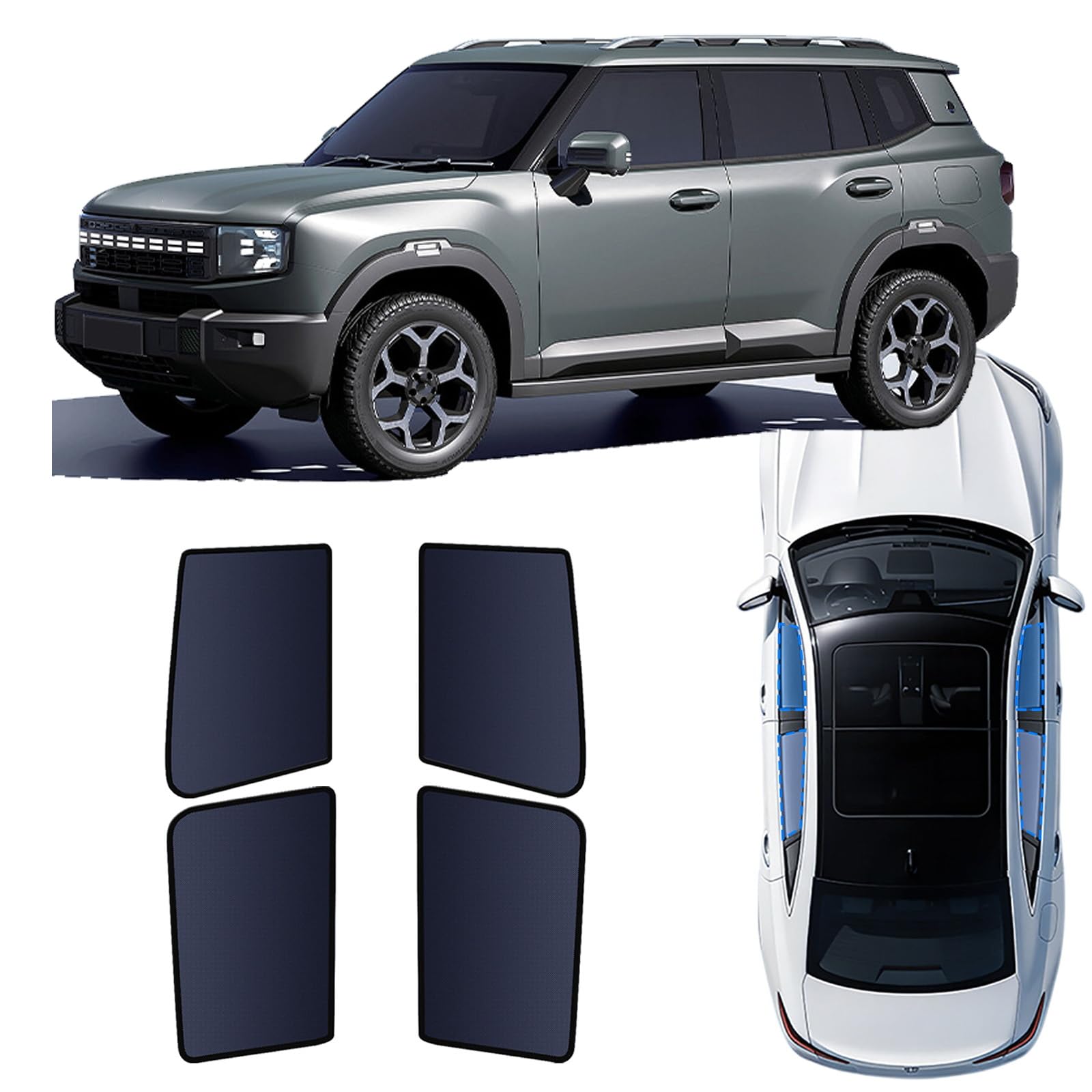 Rideaux magnétique Jetour Shanhai T1 protection solaire camping