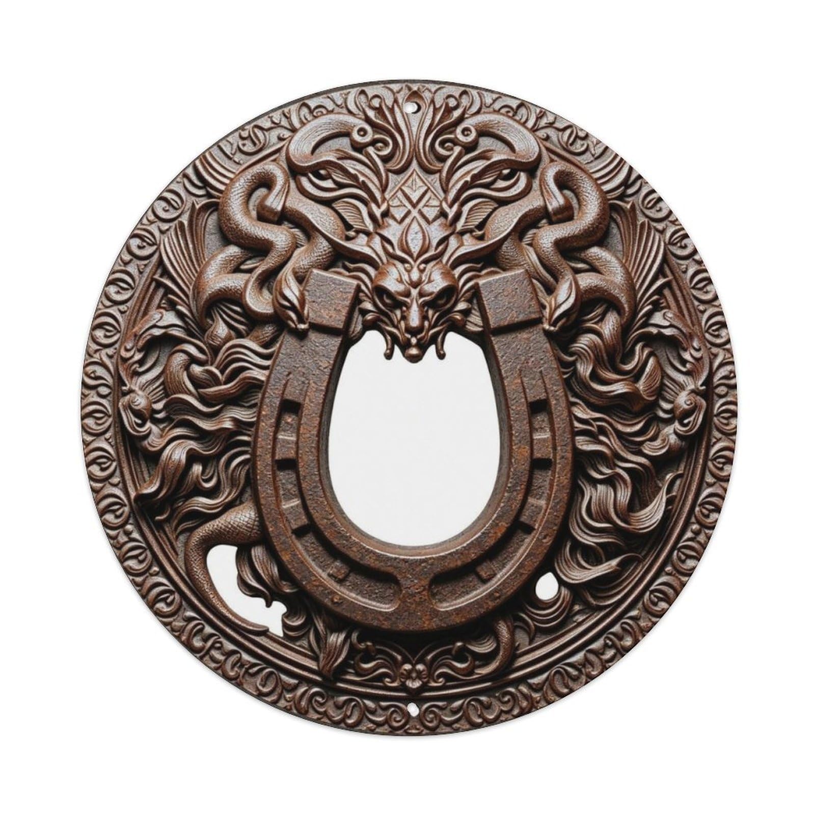 Lucky Horseshoe Floral 3D Rustic Country Metal Tin Sign Plaque