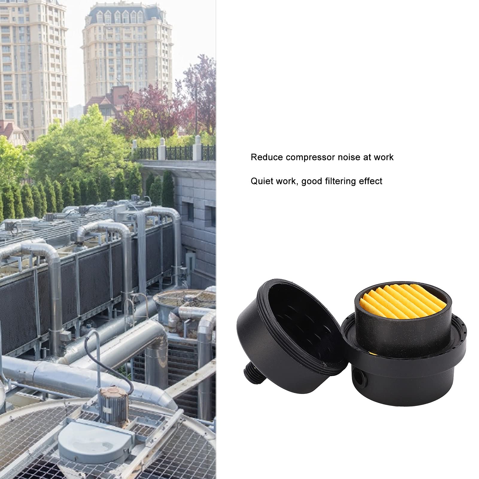 Silenziatore senza olio, marmitta per compressore d'aria leggera di piccole dimensioni con prestazioni elevate per compressori d'aria per ingegneri
