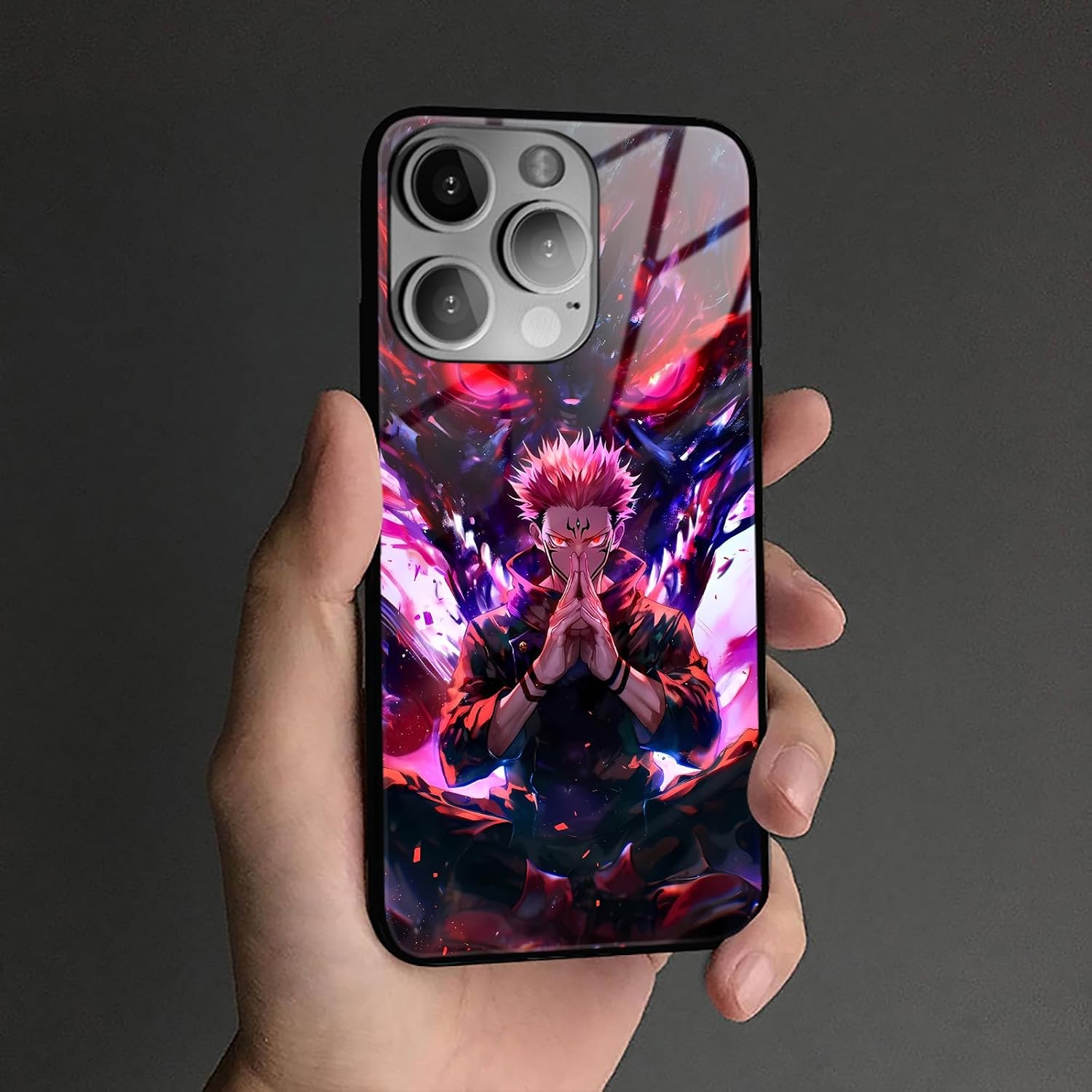 King of Curses Anime Case for iPhone 15, Aesthetic 9H Glass Protection image 5